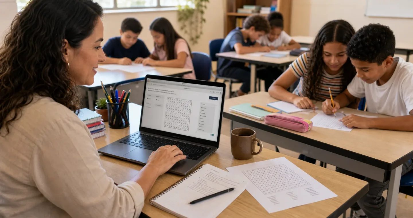 Caça-palavras online para atividades escolares