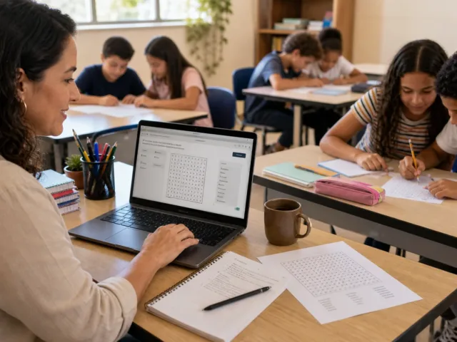 Caça-palavras online para atividades escolares
