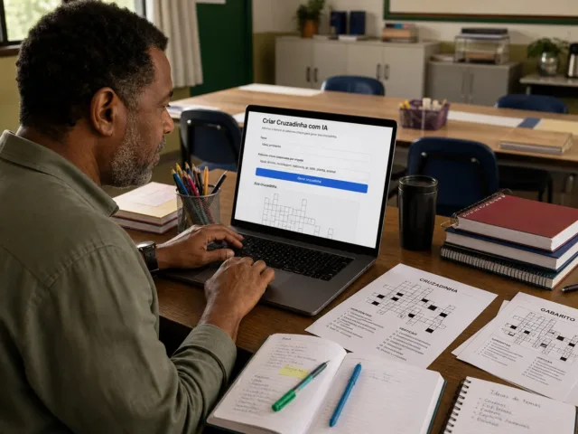 Criar cruzadinha online com IA para professores