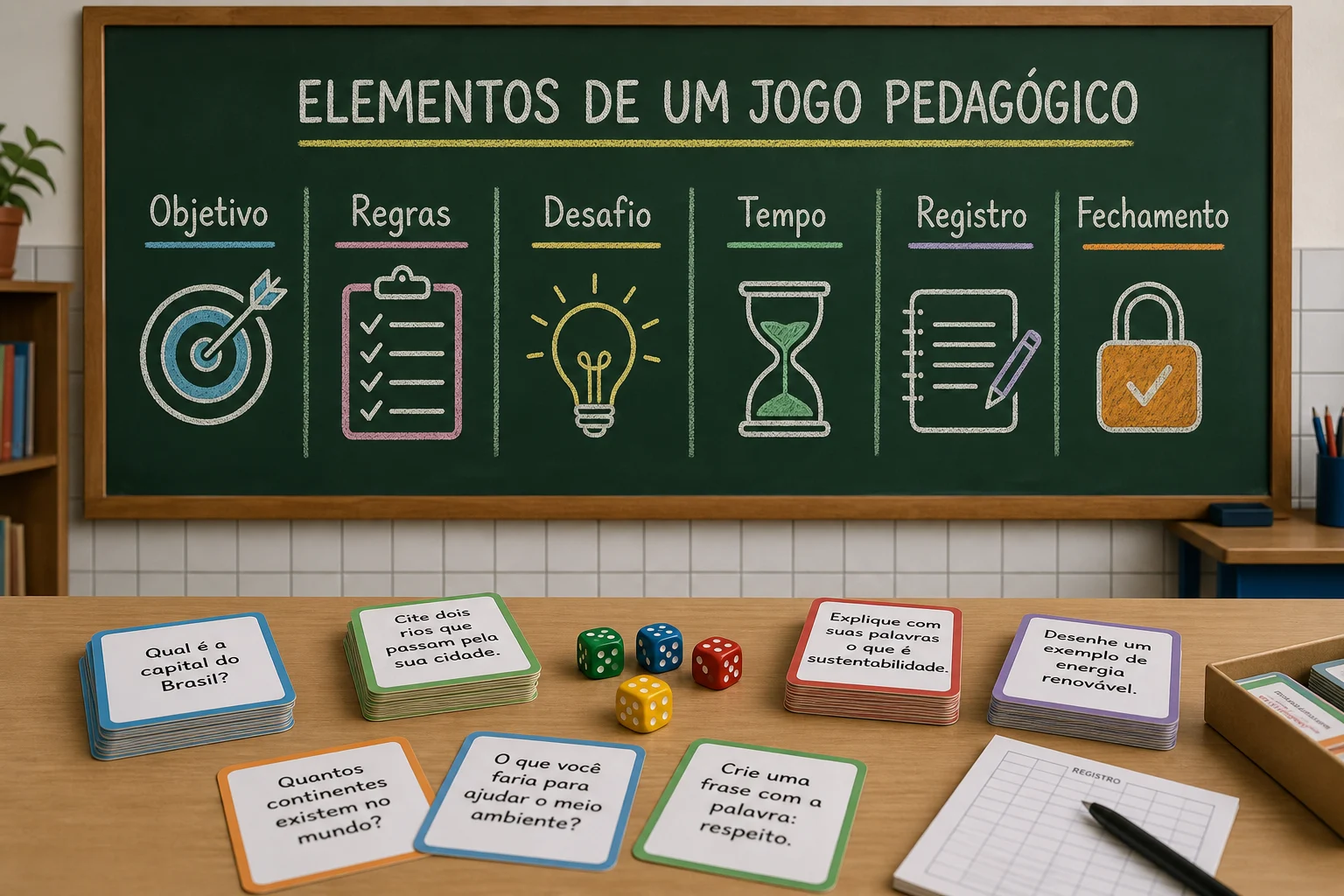 Elementos de um jogo pedagógico em sala de aula Elementos de um jogo pedagógico em sala de aula