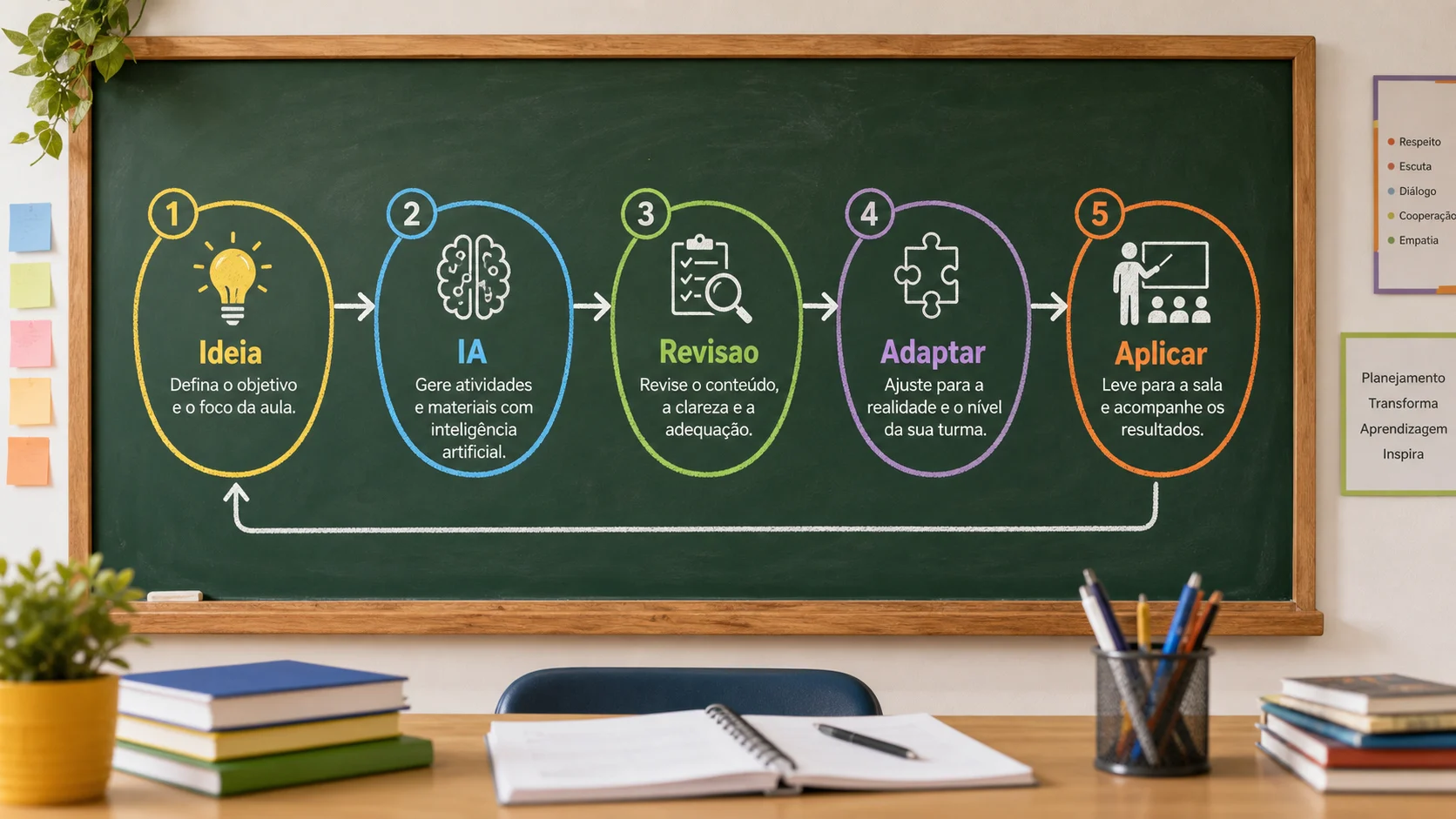 Fluxo para criar atividades escolares com inteligência artificial
