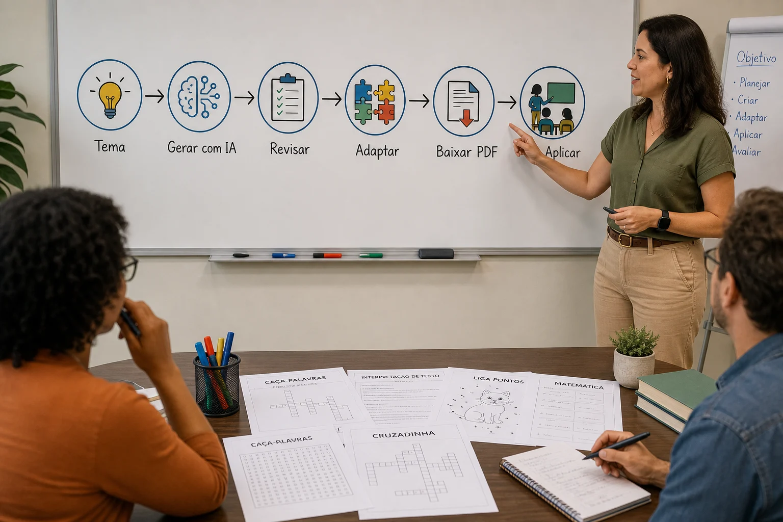 Como funciona um gerador de atividades escolares com IA